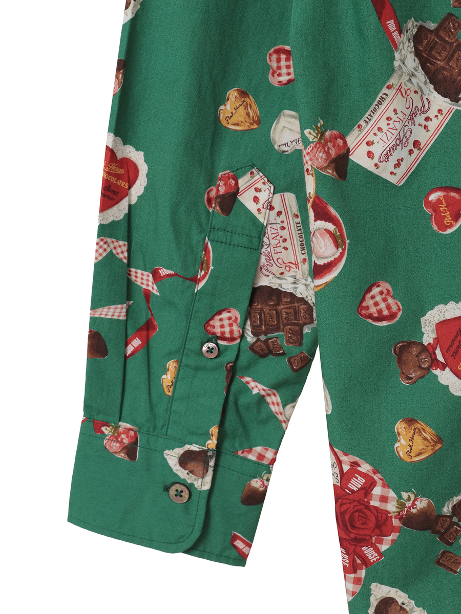 スウィートメモリーズプリントフードブラウス 詳細画像 ブラック 7