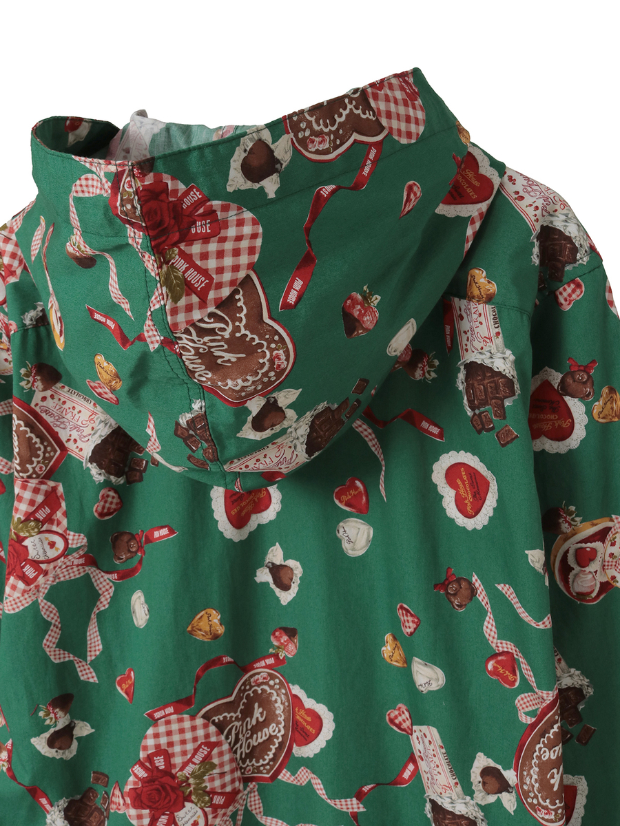 スウィートメモリーズプリントフードブラウス 詳細画像 ブラック 8