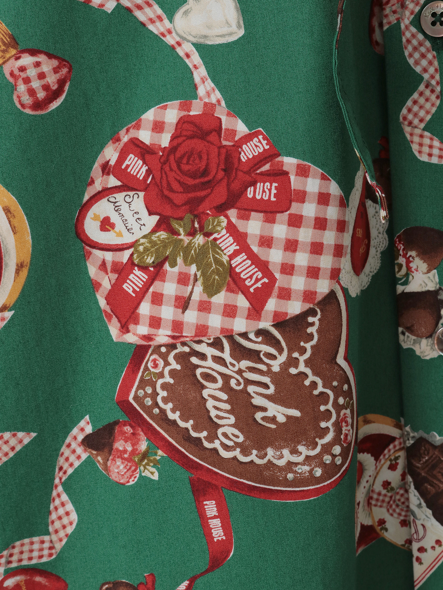 スウィートメモリーズプリントフードブラウス 詳細画像 ブラック 9