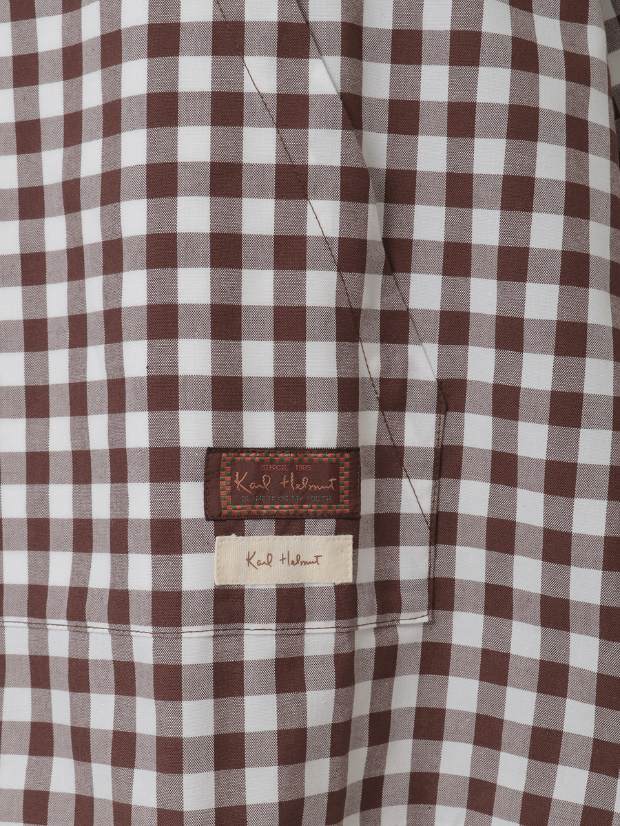 Kロゴワッペン付きギンガムチェックブラウス 詳細画像 アカ 11