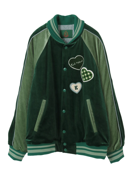 ハートワッペン使いベロアブルゾン