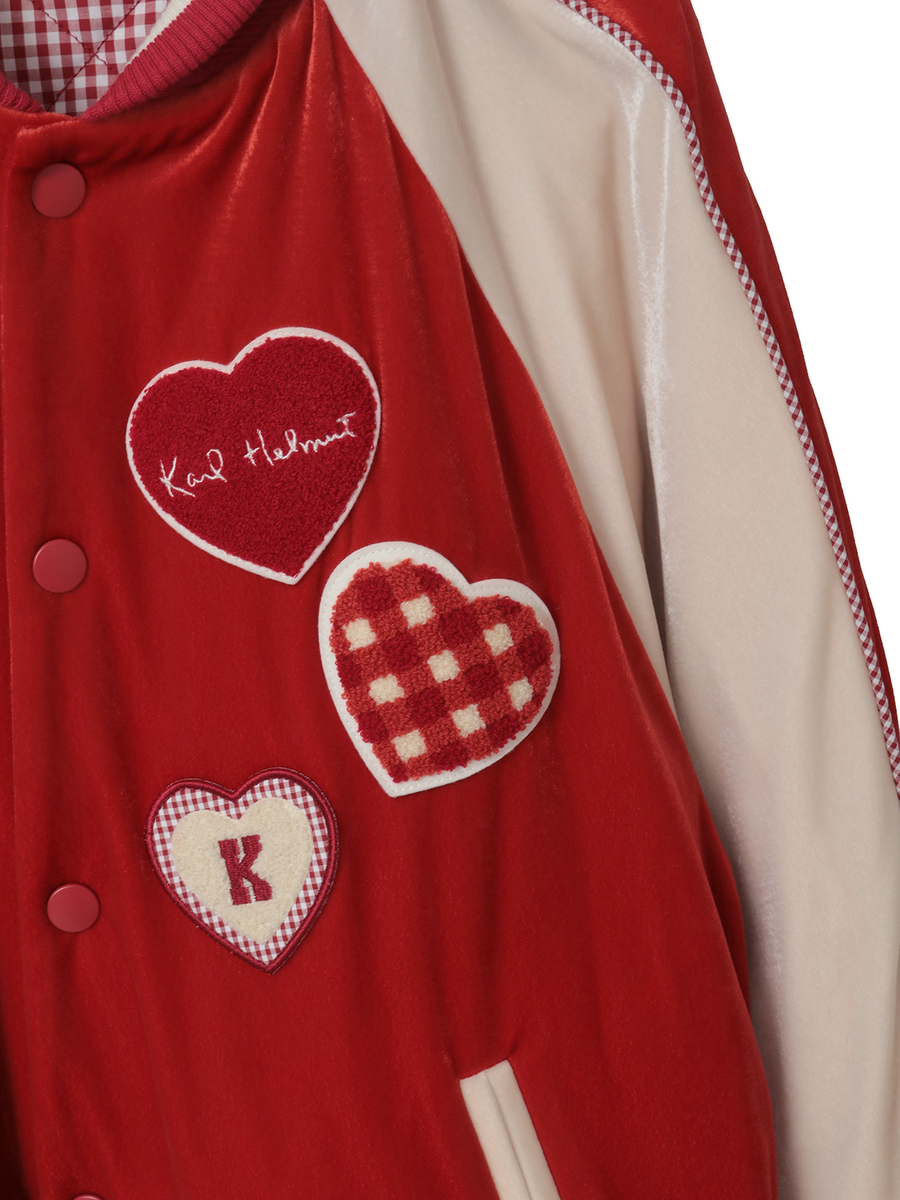 ハートワッペン使いベロアブルゾン 詳細画像 ブラック 12