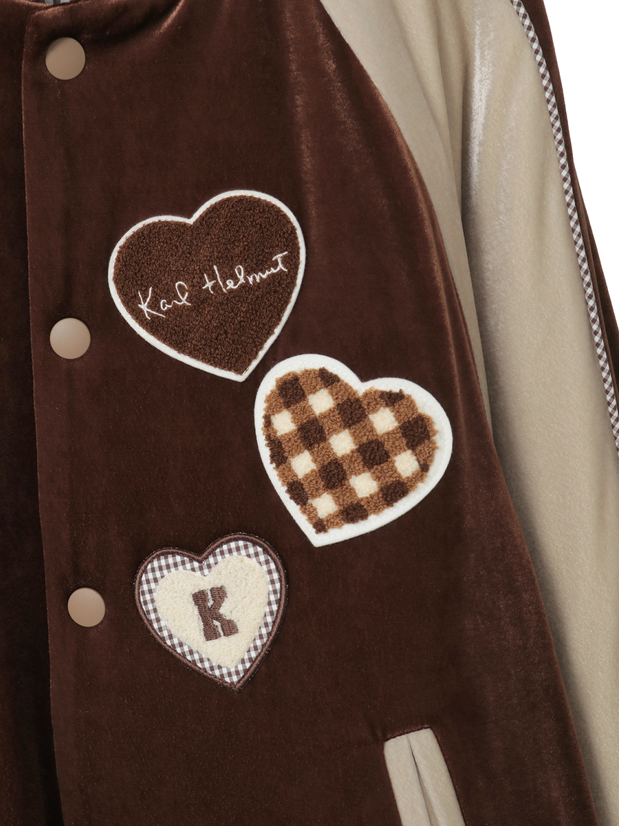 ハートワッペン使いベロアブルゾン 詳細画像 ブラック 15