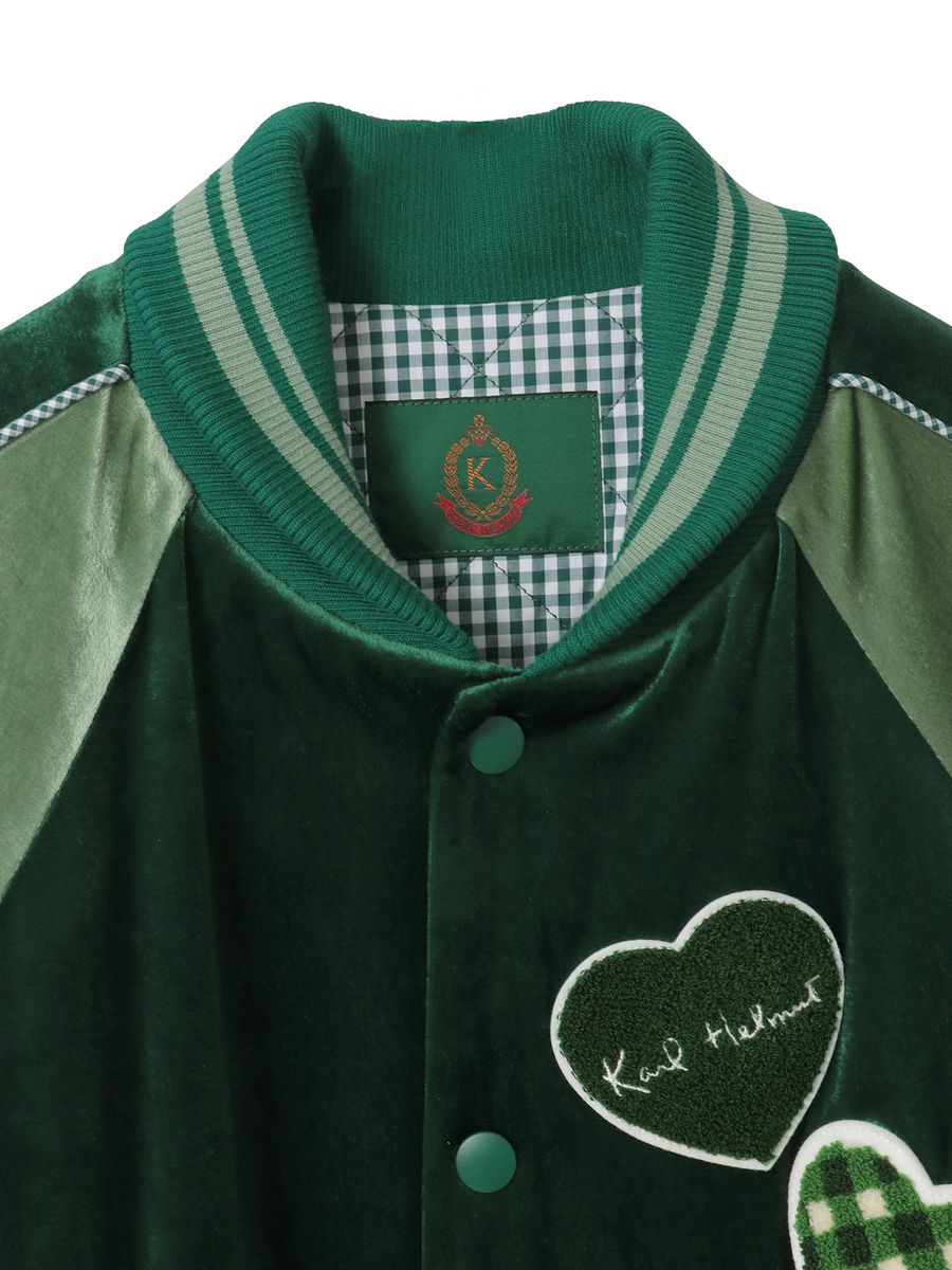 ハートワッペン使いベロアブルゾン 詳細画像 ブラック 3