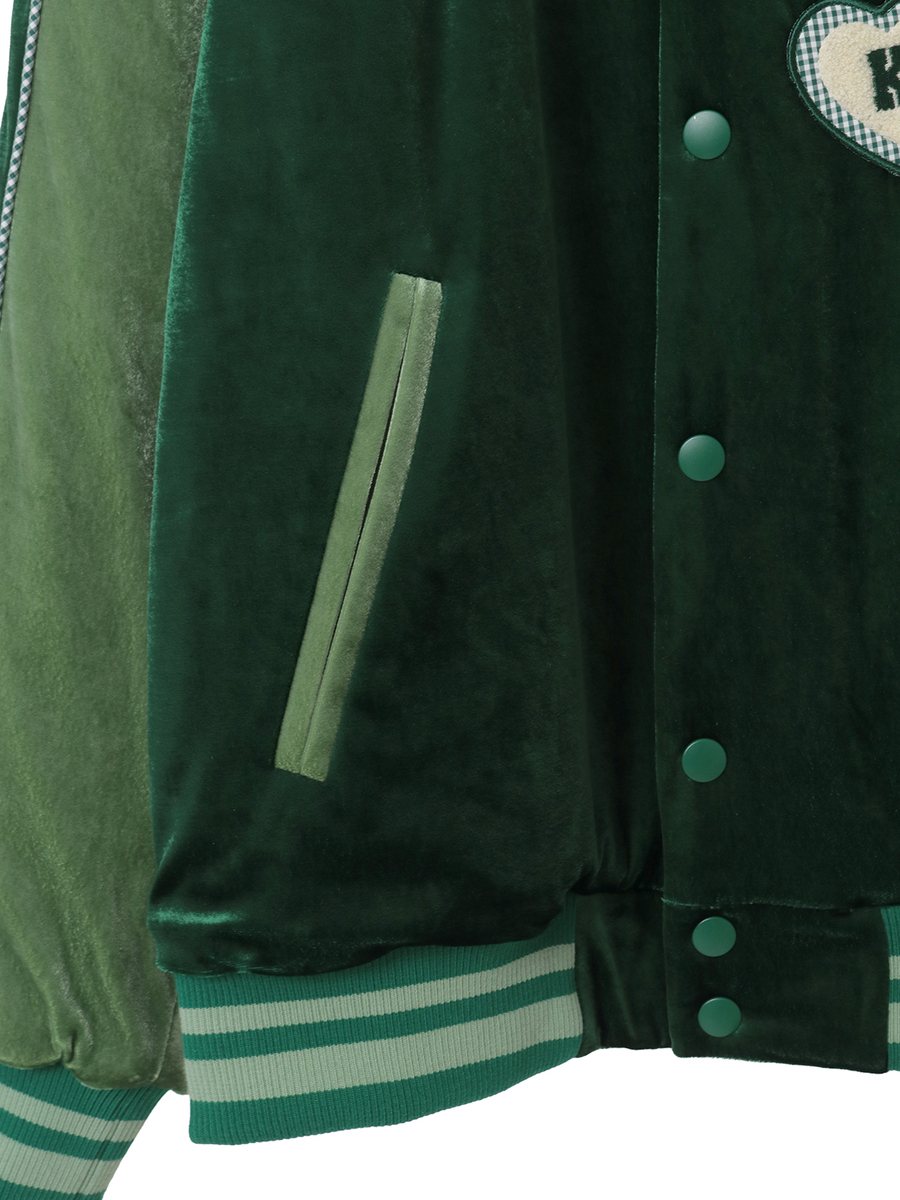 ハートワッペン使いベロアブルゾン 詳細画像 ブラック 5