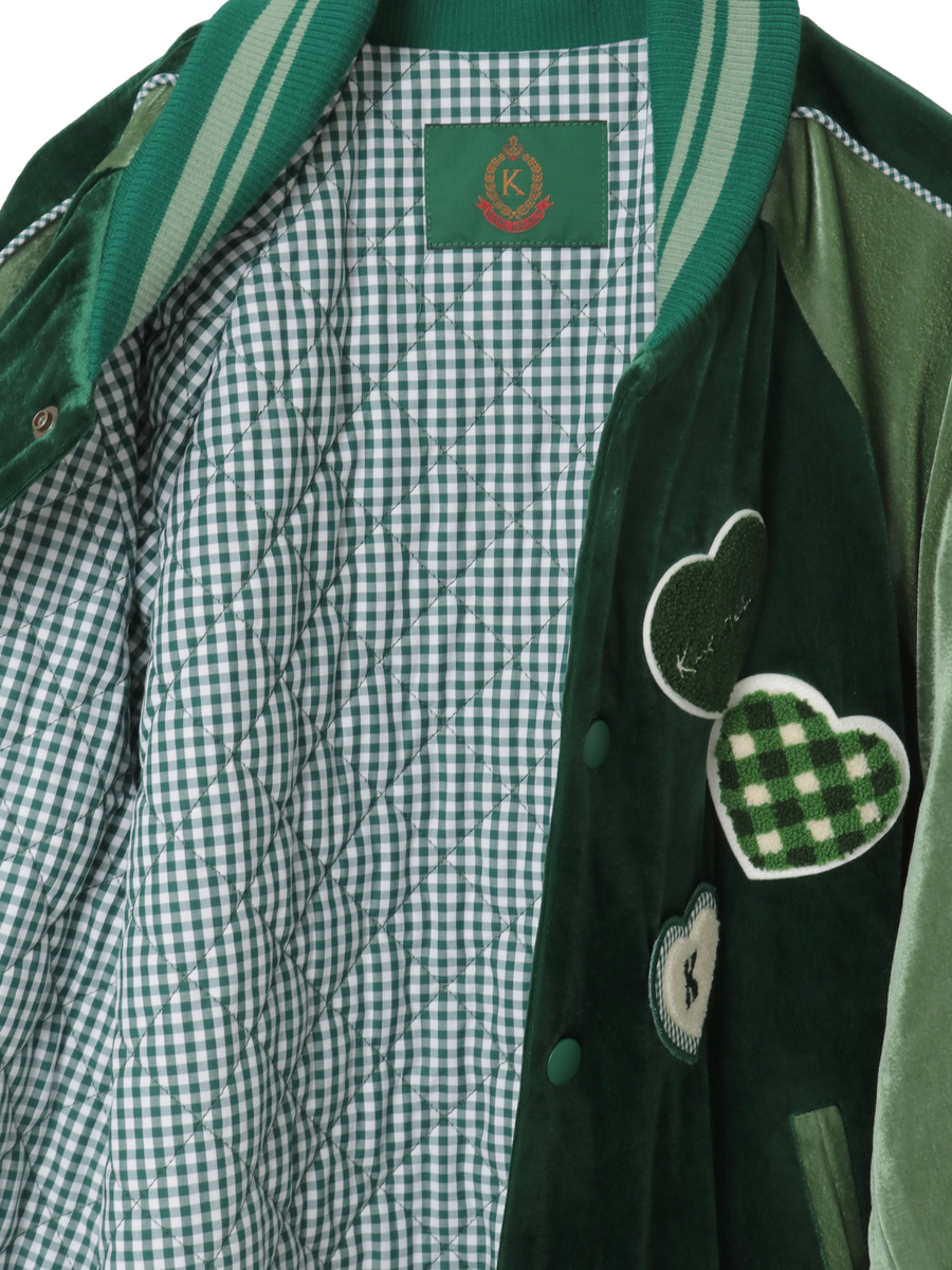 ハートワッペン使いベロアブルゾン 詳細画像 ブラック 8