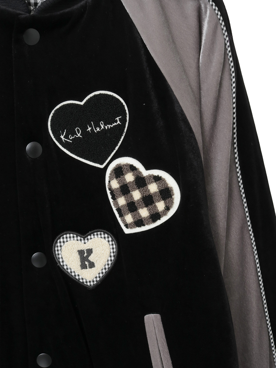 ハートワッペン使いベロアブルゾン 詳細画像 ブラック 9