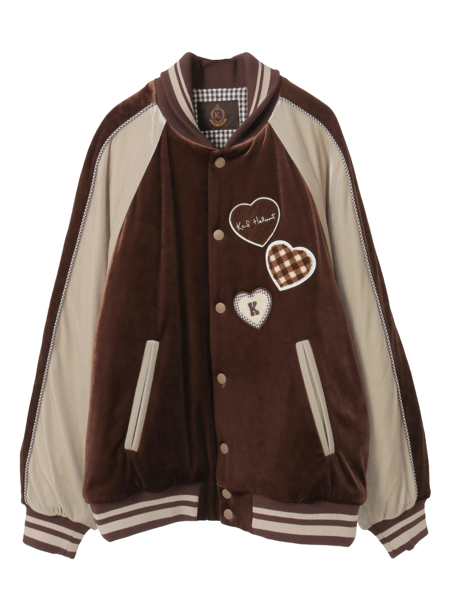 ハートワッペン使いベロアブルゾン 詳細画像 チョコレート 1