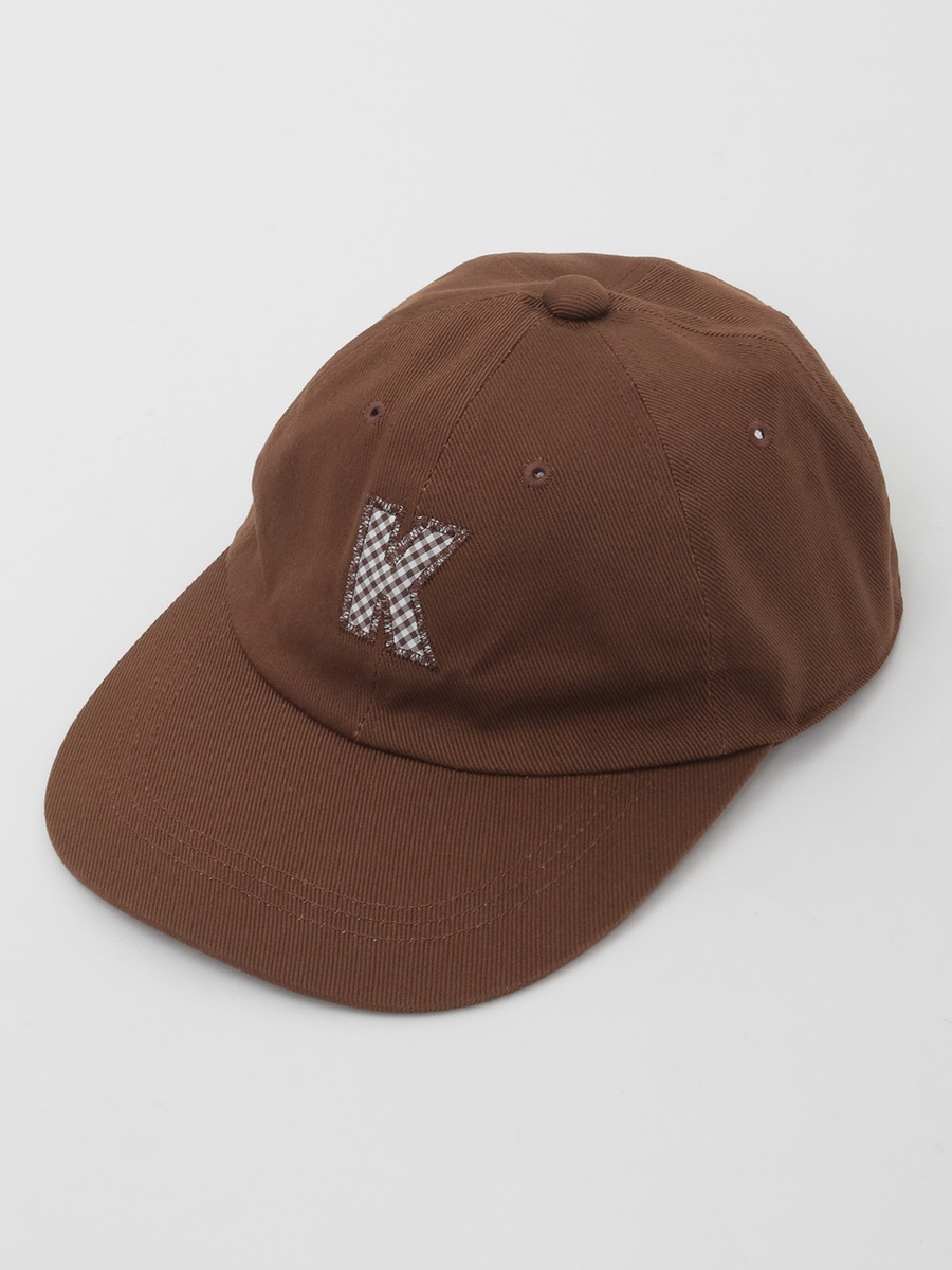 Kロゴアップリケ使いキャップ 詳細画像 ブラウン 1