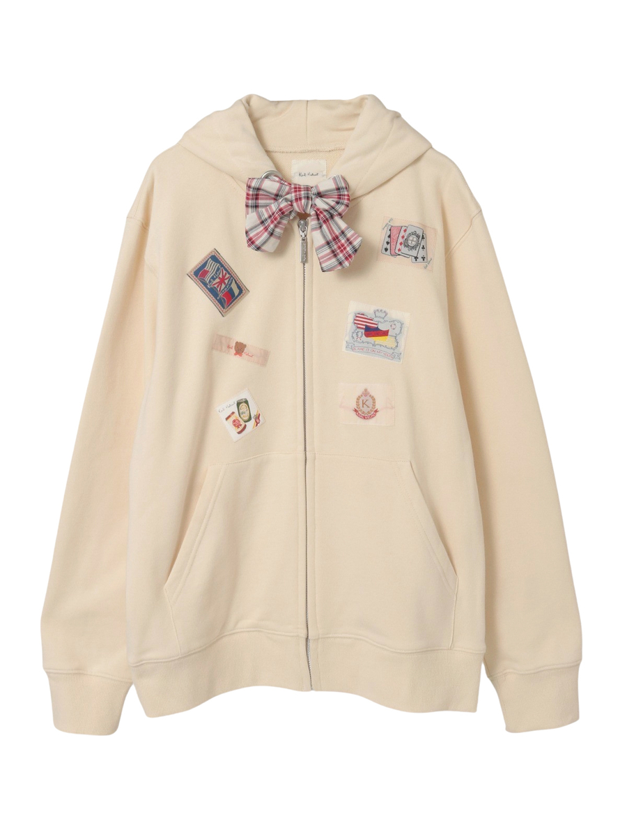 リボンタイ付きネームワッペンいっぱいパーカー 詳細画像 キナリ 1