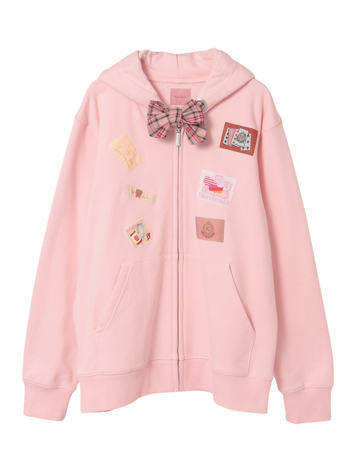 美品 希少✨ピンクハウス ロゴ刺繍入り モコモコ ジップアップ パーカー リボン 美品 希少✨ピンクハウス ロゴ刺繍入り モコモコ ジップアップ