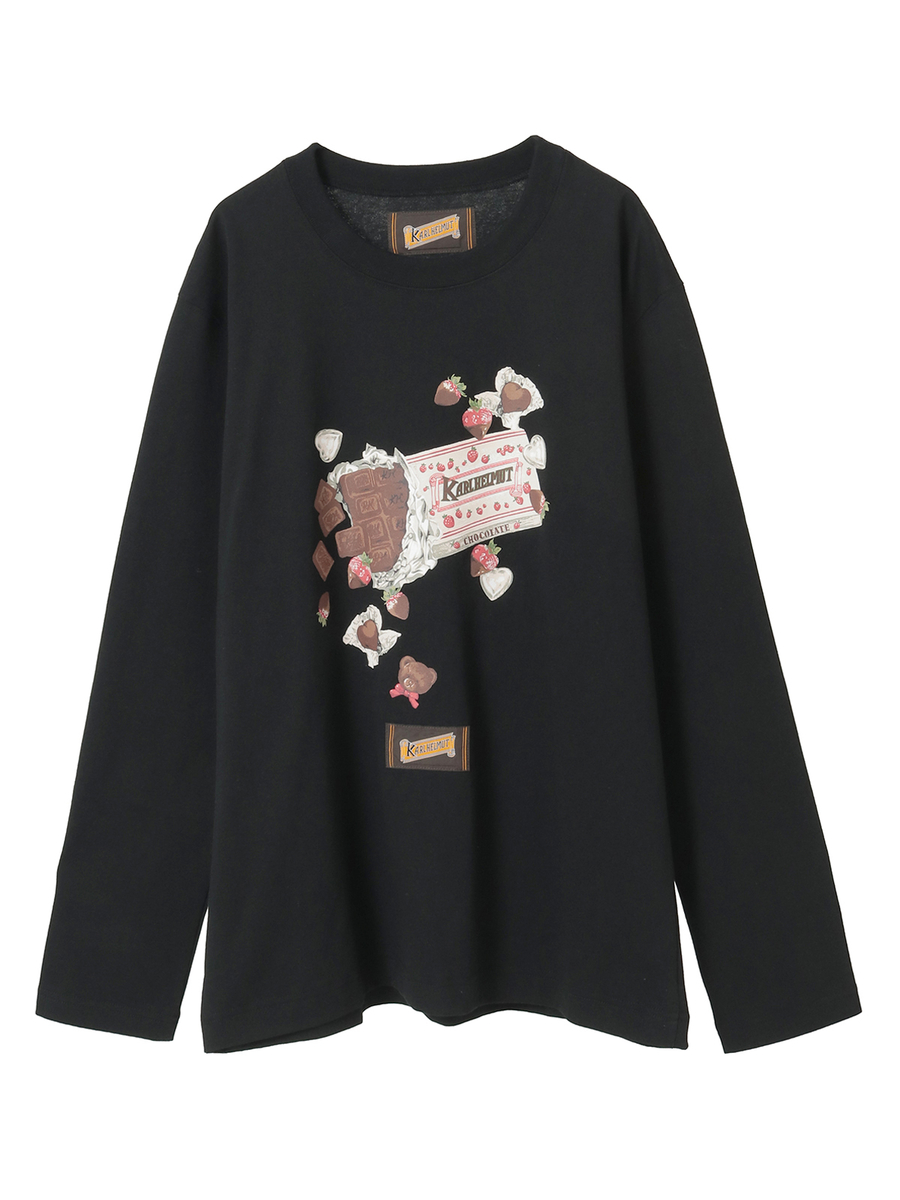 スウィートメモリーズプリントカットソー 詳細画像 ブラック 1