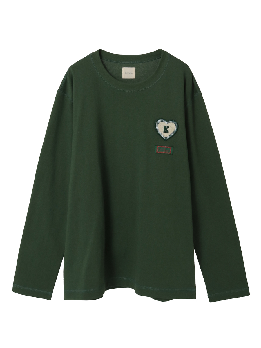 ハートワッペン使いカットソー 詳細画像 ブラック 1