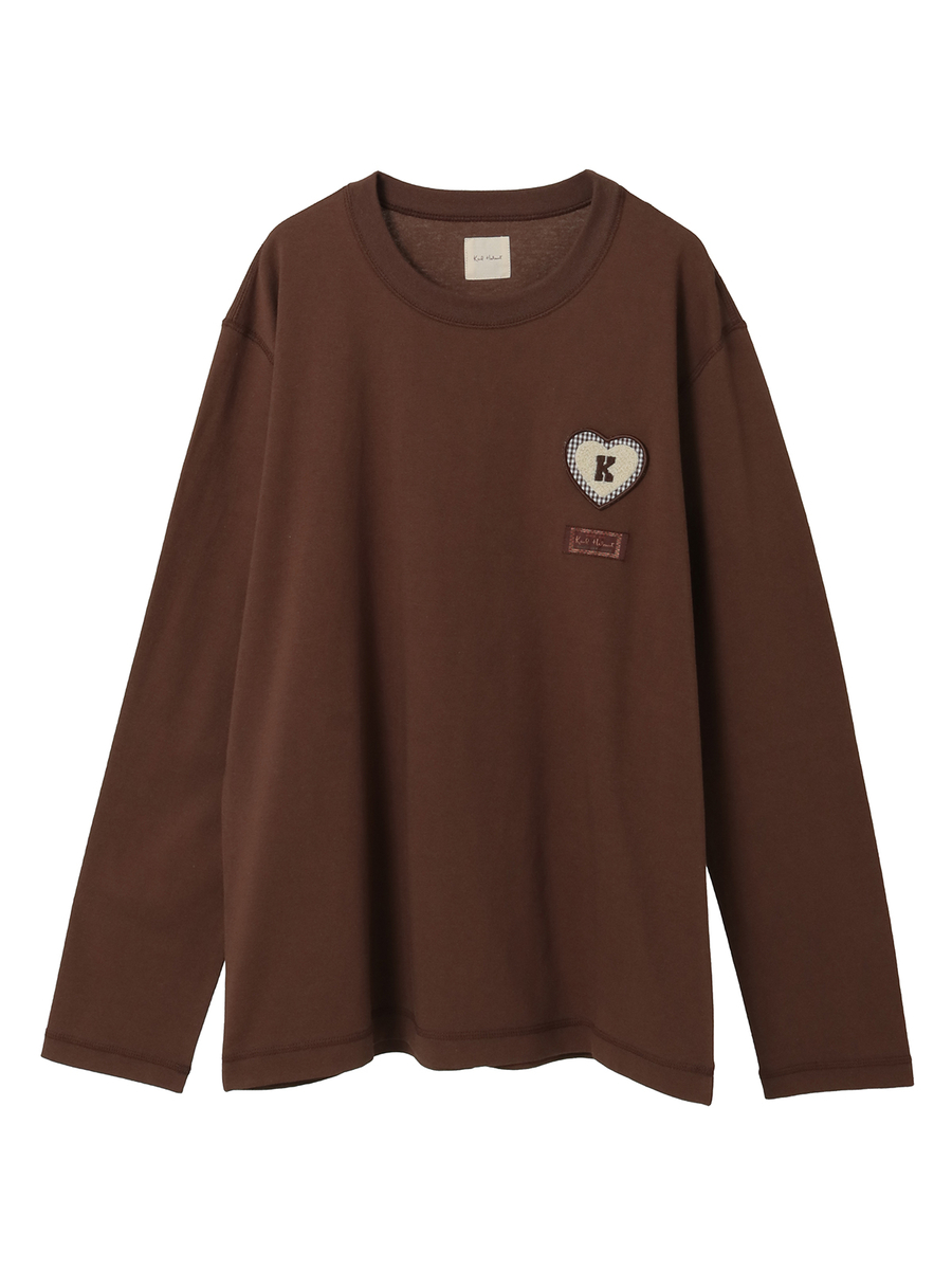 ハートワッペン使いカットソー 詳細画像 チョコレート 1