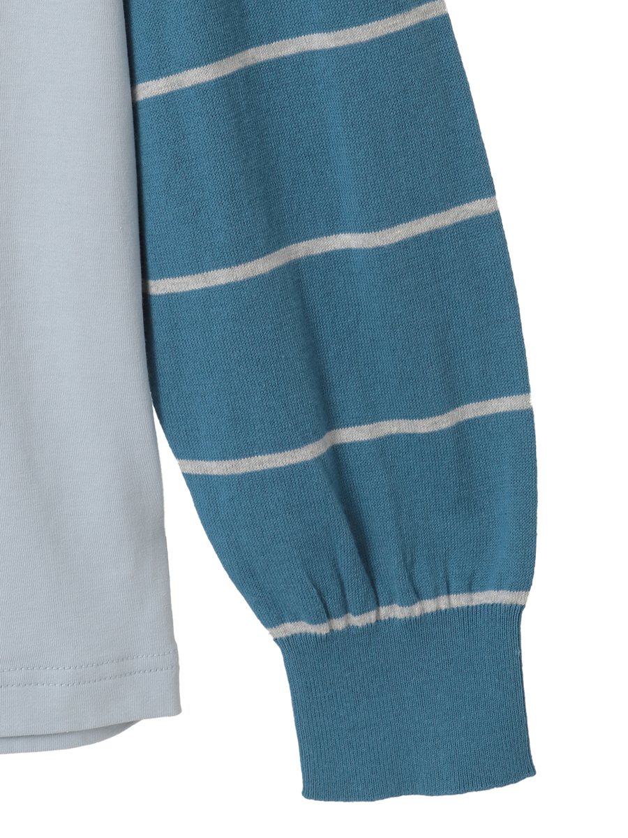 ボーダー袖使いレイヤード風カットソー 詳細画像 キナリ 4