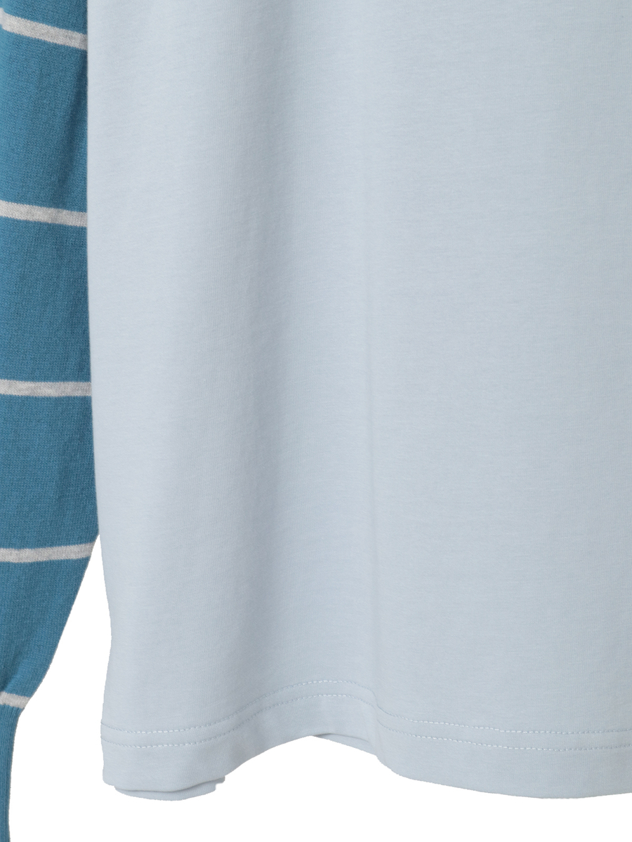 ボーダー袖使いレイヤード風カットソー 詳細画像 キナリ 5