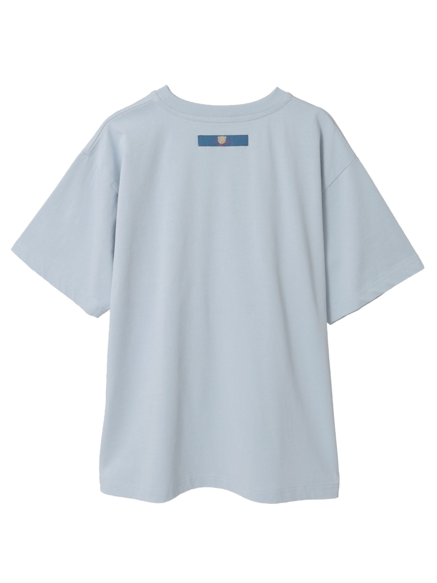 くまプリントポケット付きTシャツ 詳細画像 ブルー 2
