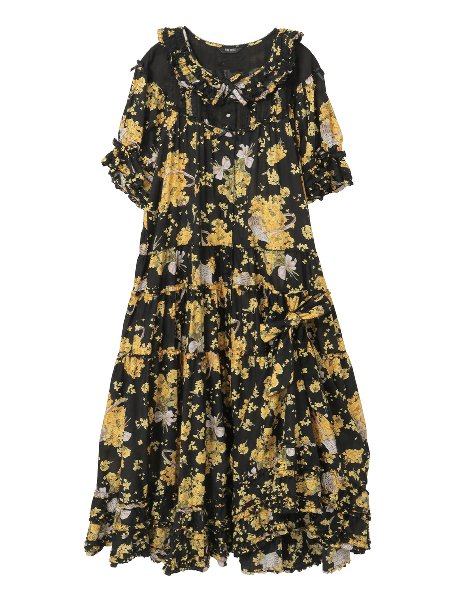 なのはなプリントワンピース 詳細画像 クロ 1