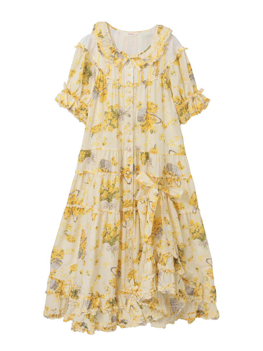 なのはなプリントワンピース 詳細画像 クリーム 1