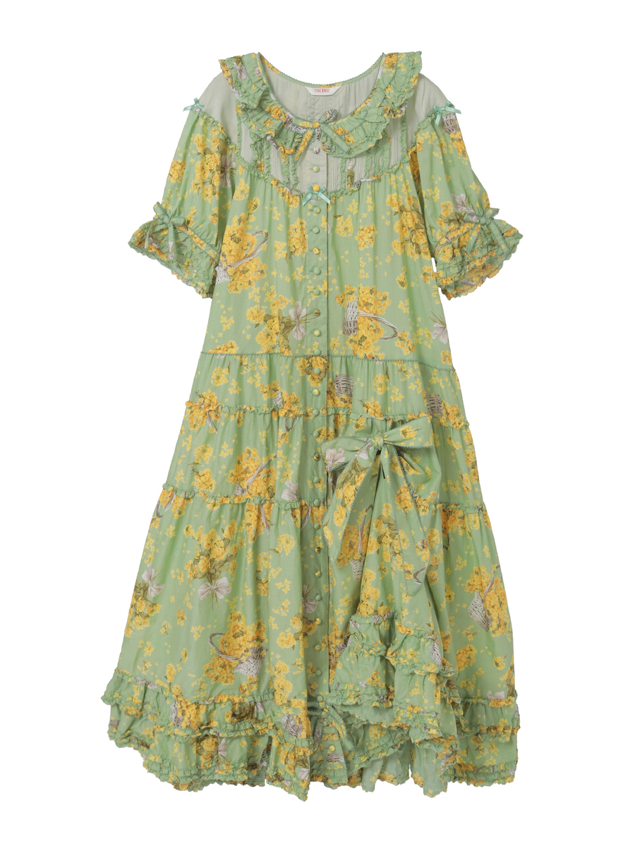 なのはなプリントワンピース 詳細画像 ミントグリーン 1