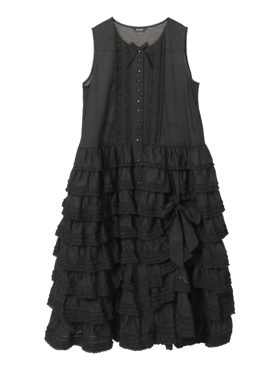 たくし上げリボン付きワンピース 詳細画像 クロ 1