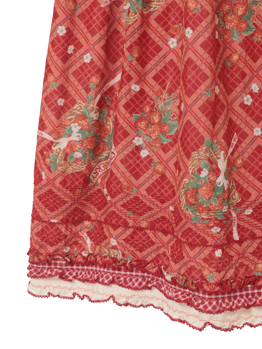 苺リースプリントパッチワークワンピース 詳細画像 シャンパン 10