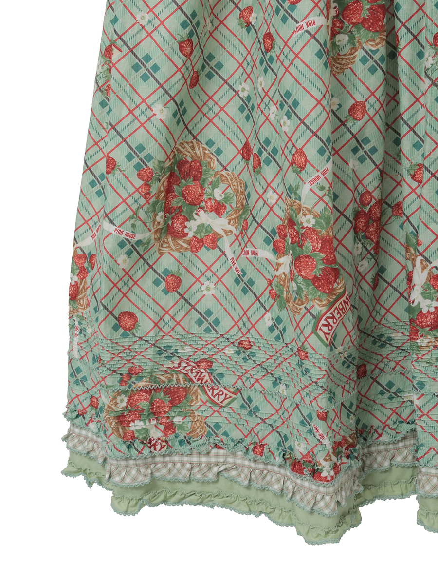 苺リースプリントパッチワークワンピース 詳細画像 シャンパン 14