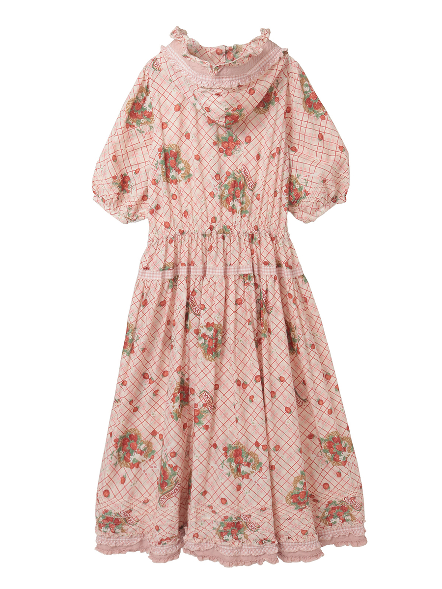 苺リースプリントパッチワークワンピース 詳細画像 シャンパン 2