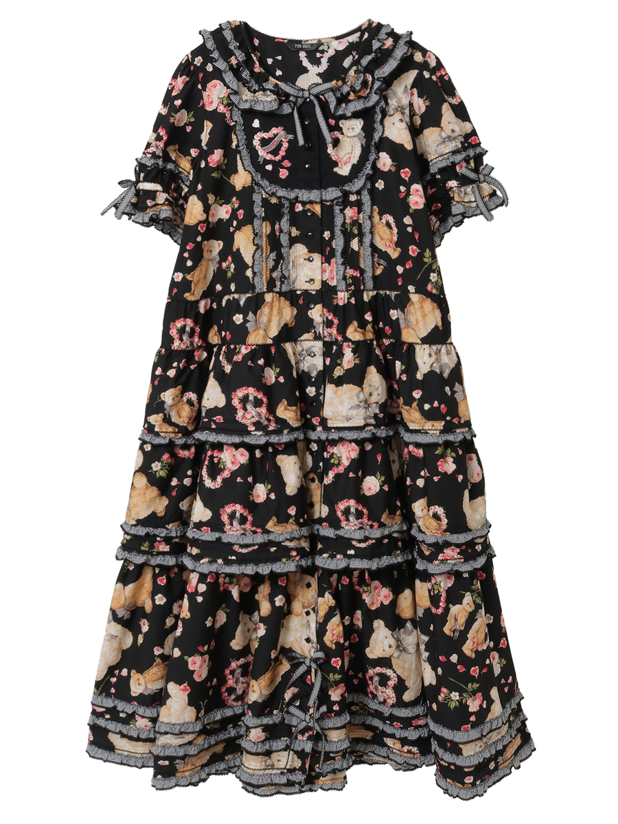 テディローズプリントワンピース 詳細画像 クロ 1