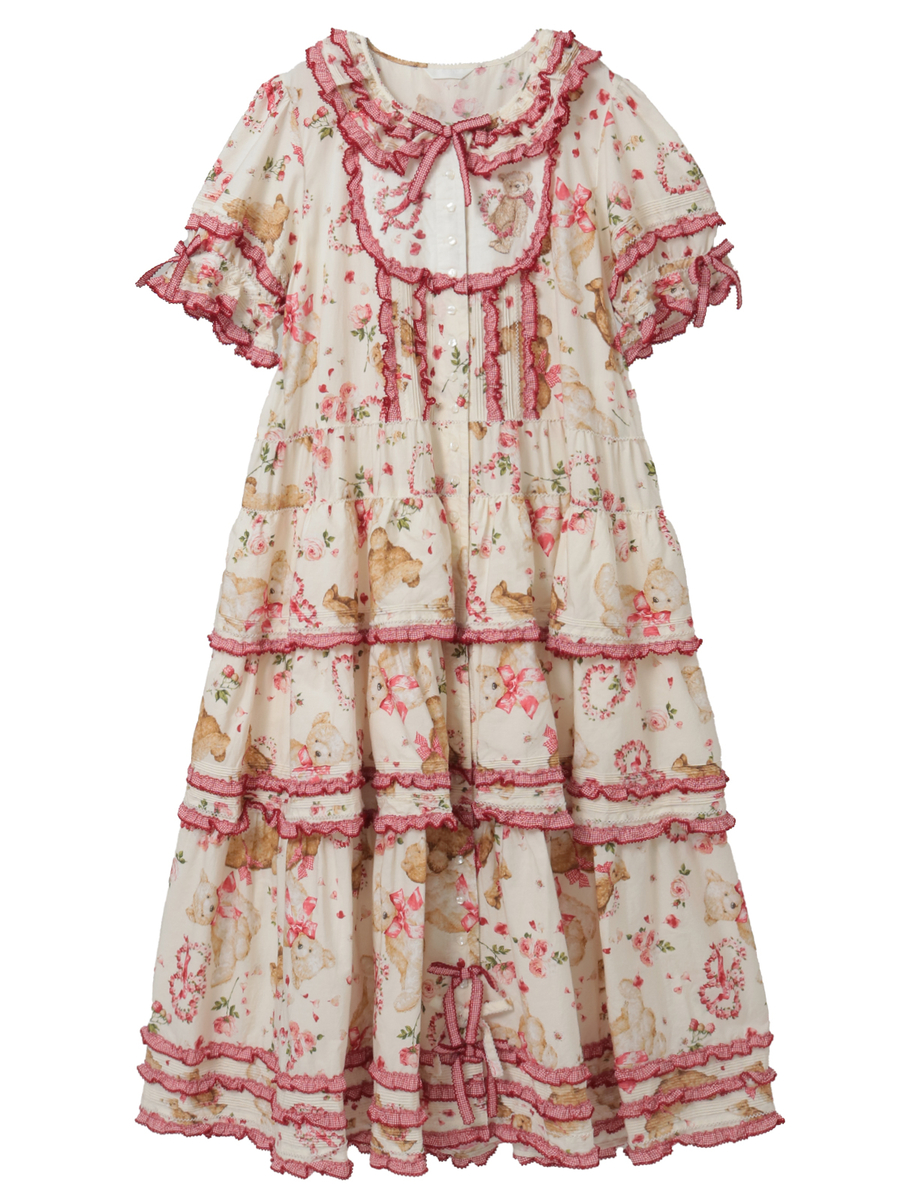 テディローズプリントワンピース 詳細画像 バニラ 1