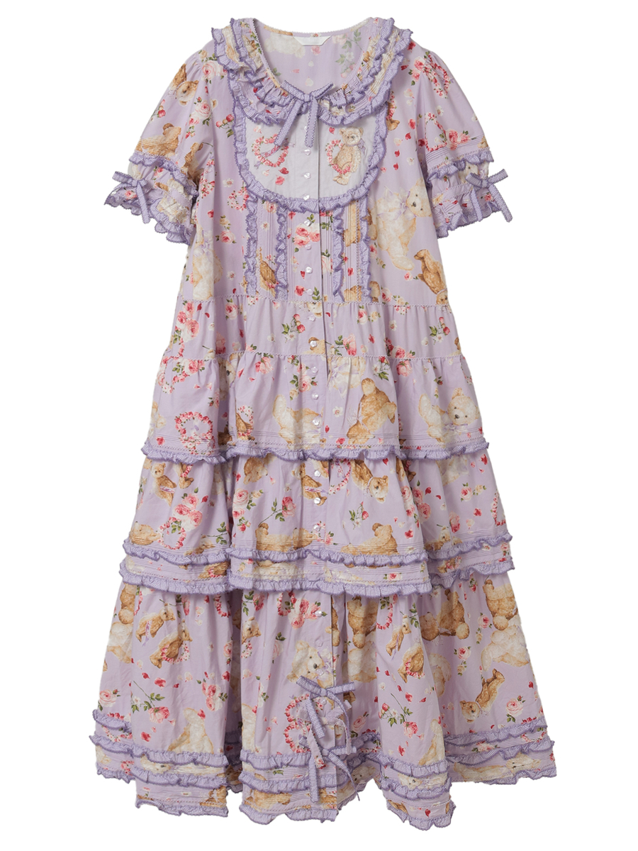 テディローズプリントワンピース 詳細画像 ラベンダー 1