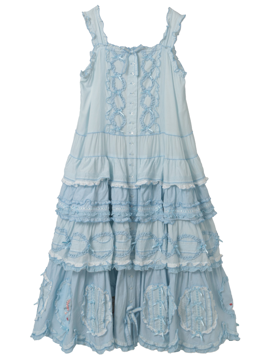 ローン&times;ギンガムチェックパッチワークワンピース 詳細画像 ソライロ 1