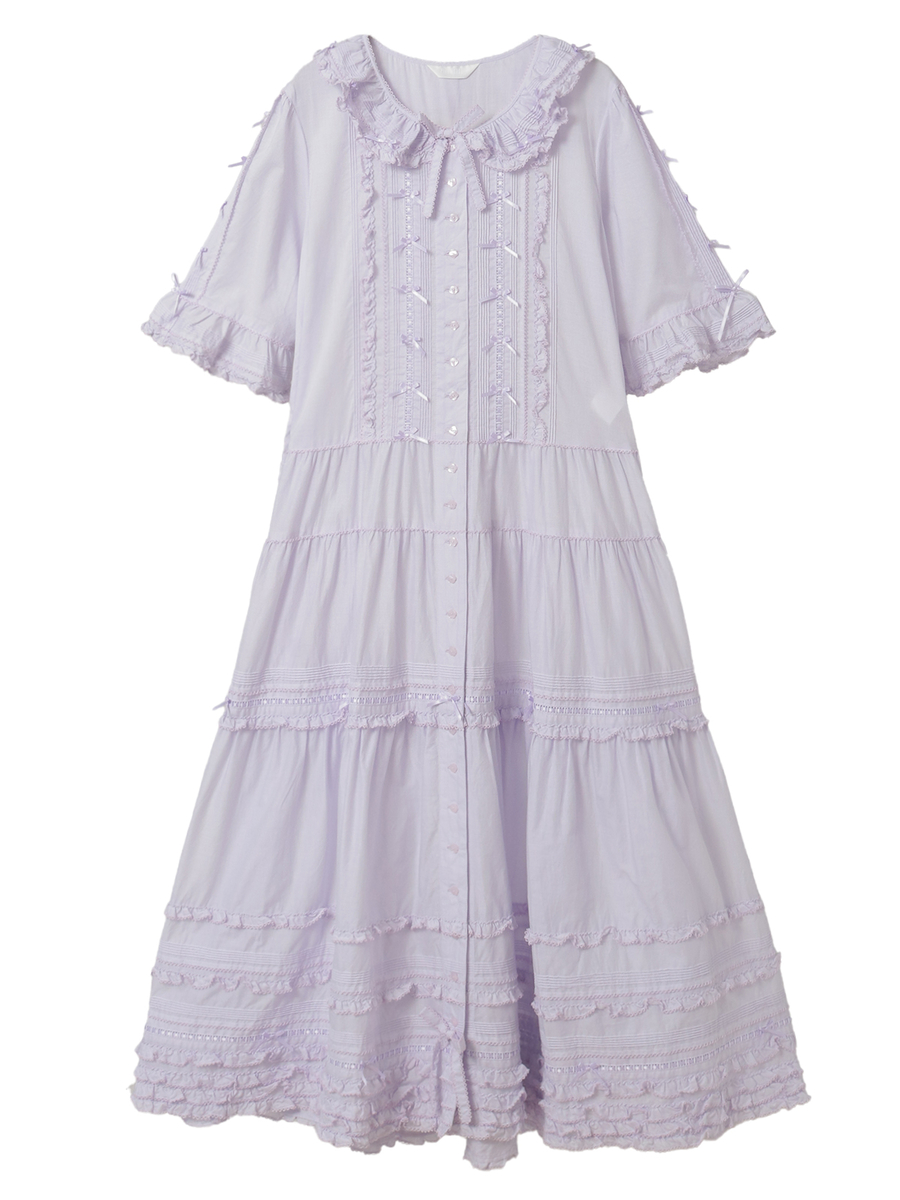 ミニリボンいっぱいローンワンピース 詳細画像 シロ 1