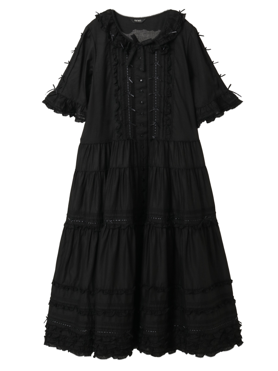 ミニリボンいっぱいローンワンピース 詳細画像 クロ 1