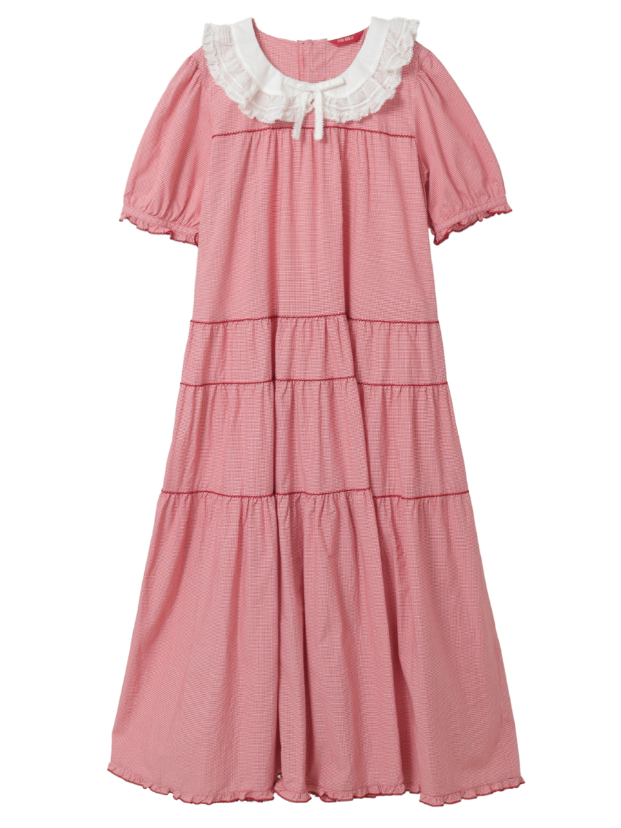 ローン襟付きギンガムチェックワンピース 詳細画像 ソライロ 1