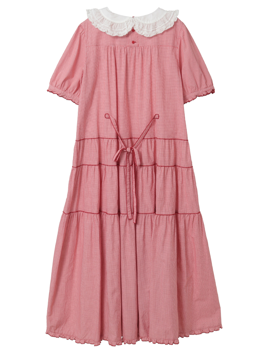 ローン襟付きギンガムチェックワンピース 詳細画像 ソライロ 2