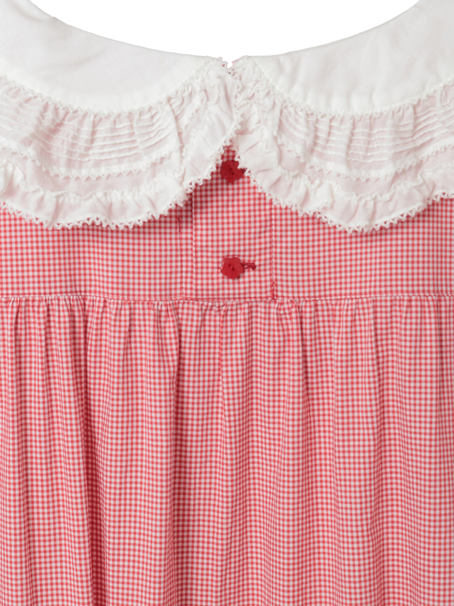 ローン襟付きギンガムチェックワンピース 詳細画像 ソライロ 4