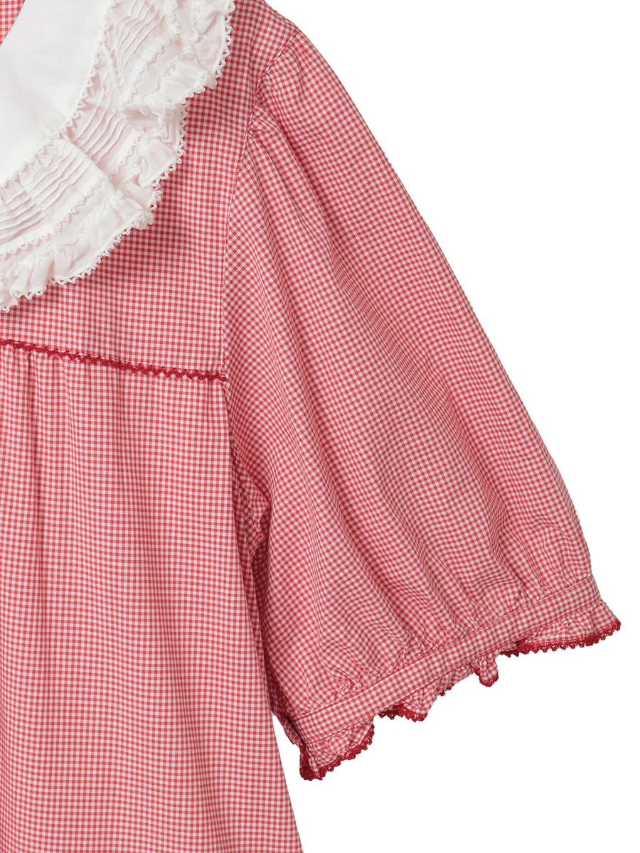 ローン襟付きギンガムチェックワンピース 詳細画像 ソライロ 5