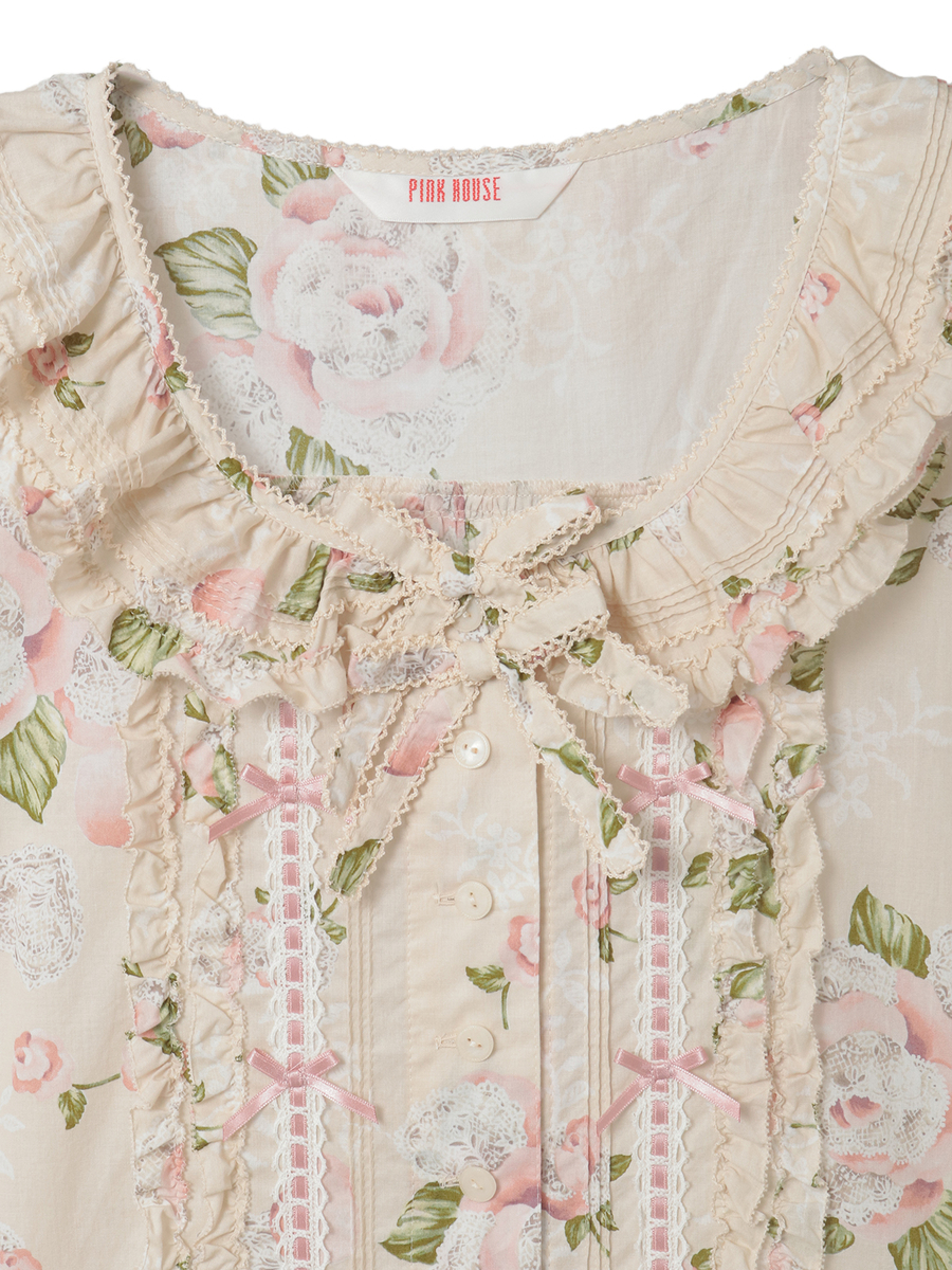 ポワン・ド・ローズプリントノースリーブワンピース 詳細画像 アクアマリン 11