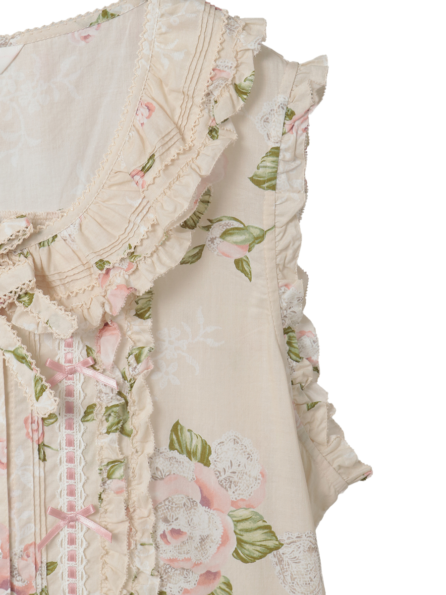 ポワン・ド・ローズプリントノースリーブワンピース 詳細画像 アクアマリン 12