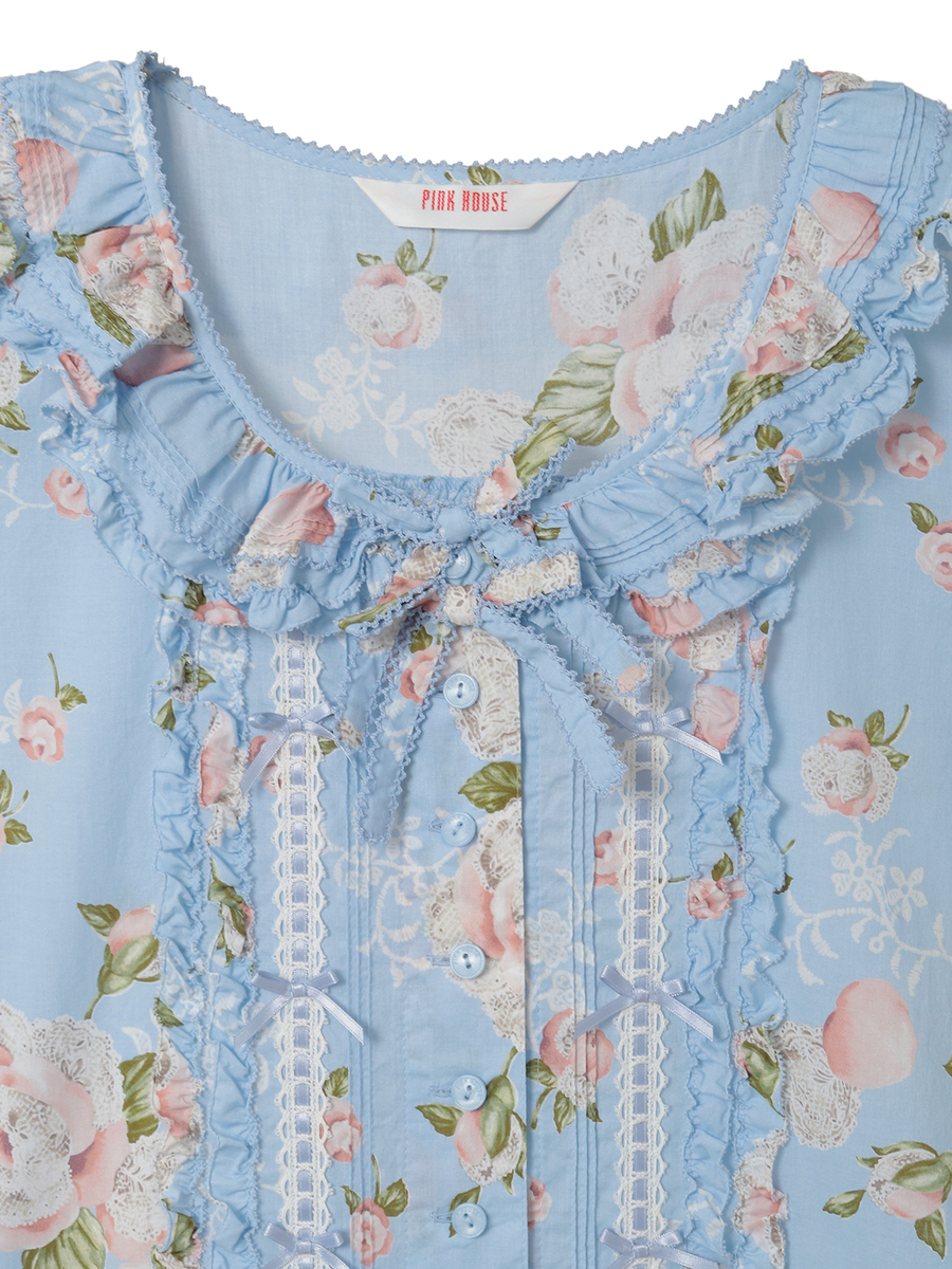 ポワン・ド・ローズプリントノースリーブワンピース 詳細画像 アクアマリン 14