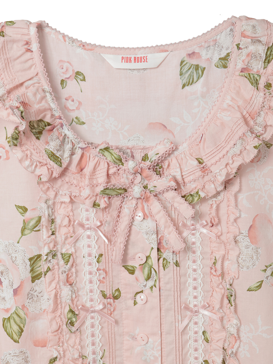 ポワン・ド・ローズプリントノースリーブワンピース 詳細画像 アクアマリン 3