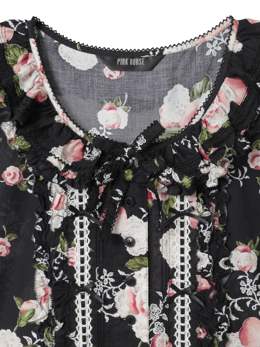 ポワン・ド・ローズプリントノースリーブワンピース 詳細画像 アクアマリン 8