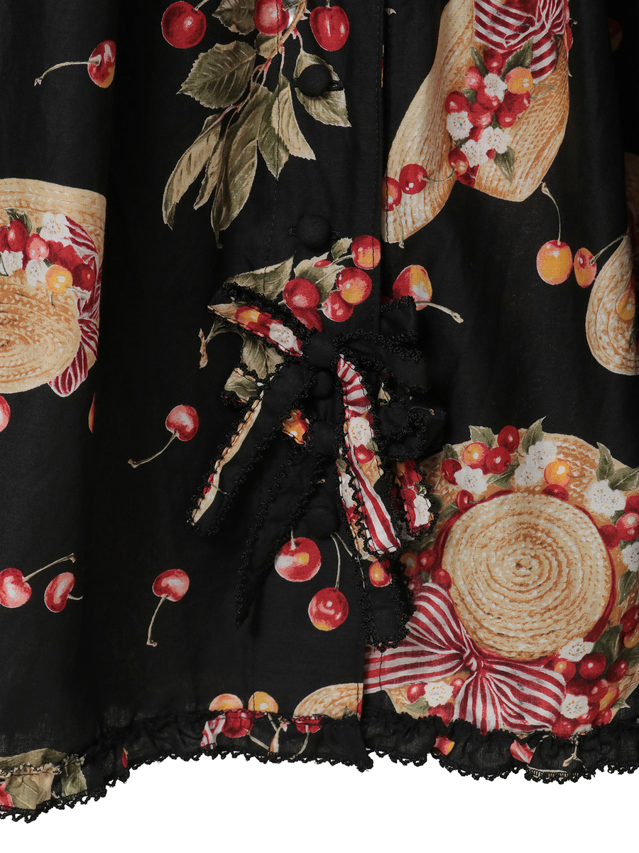 さくらんぼの日曜日プリントワンピース 詳細画像 シロ 10