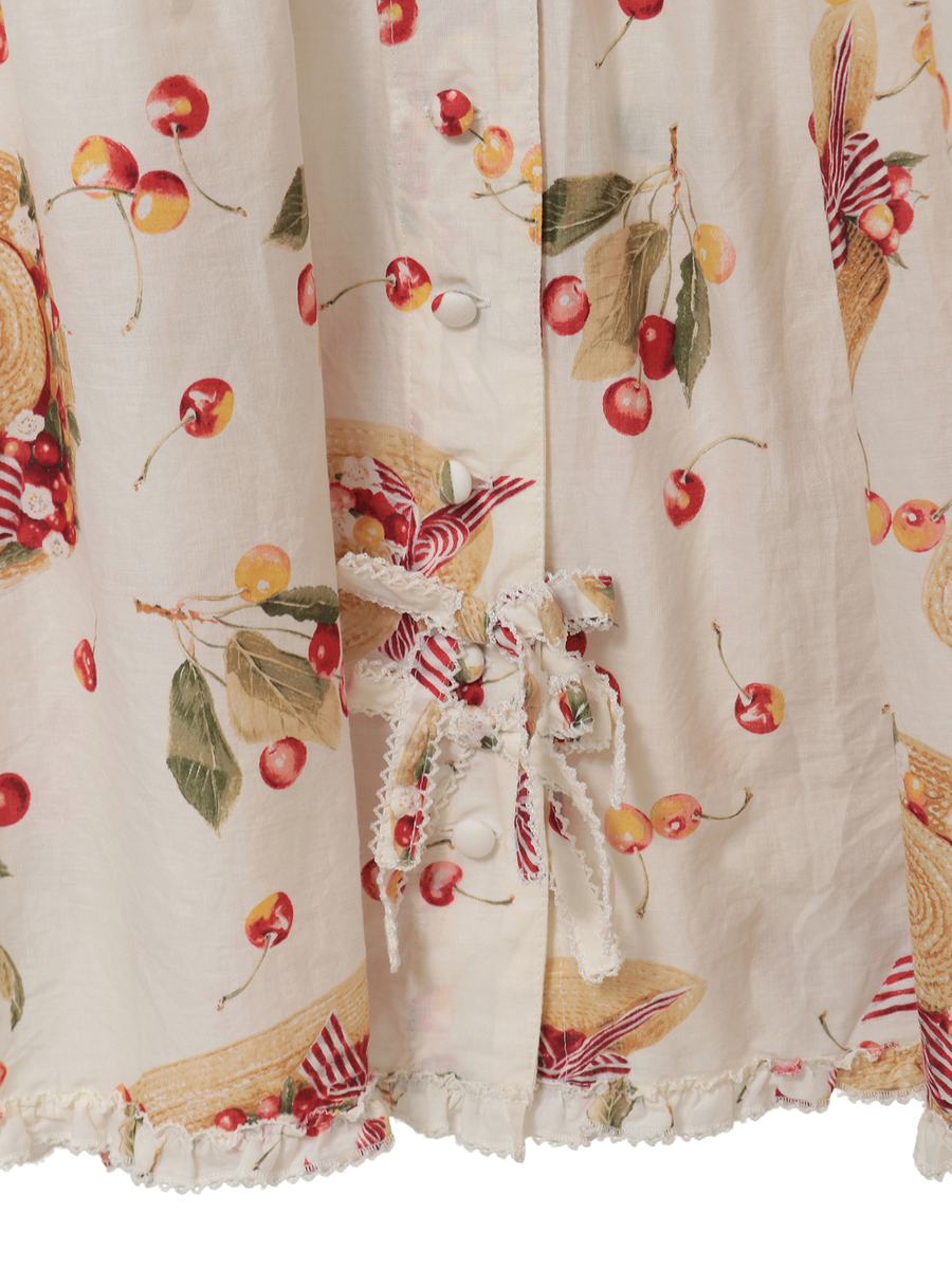 さくらんぼの日曜日プリントワンピース 詳細画像 シロ 13