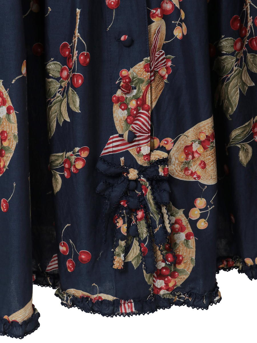 さくらんぼの日曜日プリントワンピース 詳細画像 シロ 16