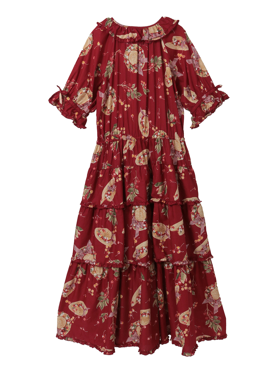 さくらんぼの日曜日プリントワンピース 詳細画像 シロ 2