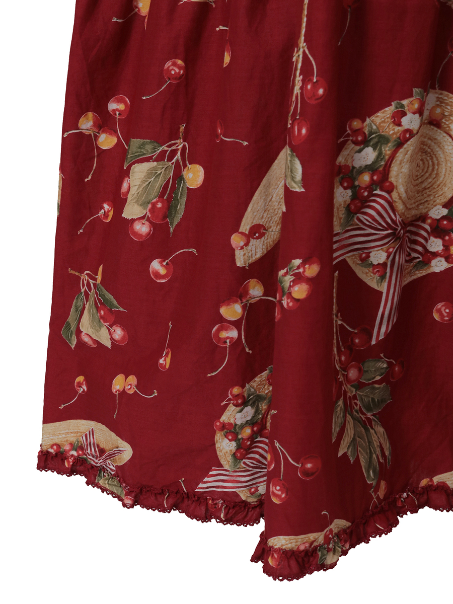 さくらんぼの日曜日プリントワンピース 詳細画像 シロ 7