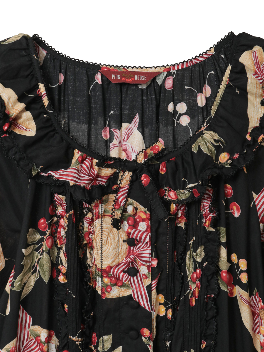 さくらんぼの日曜日プリントワンピース 詳細画像 シロ 8