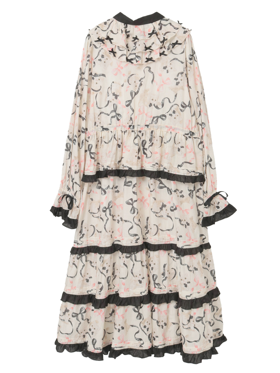 【alcali x Haruka Yoshizawa】マンチカンリボンワンピース 詳細画像 ブラック 2